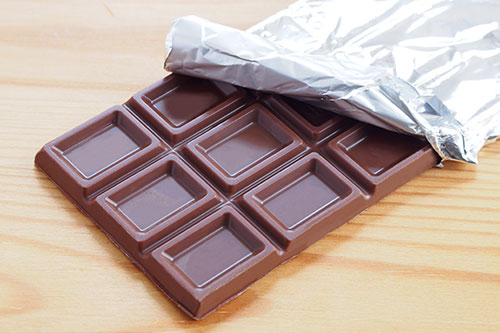 Bar of chocolate for a tasty snack